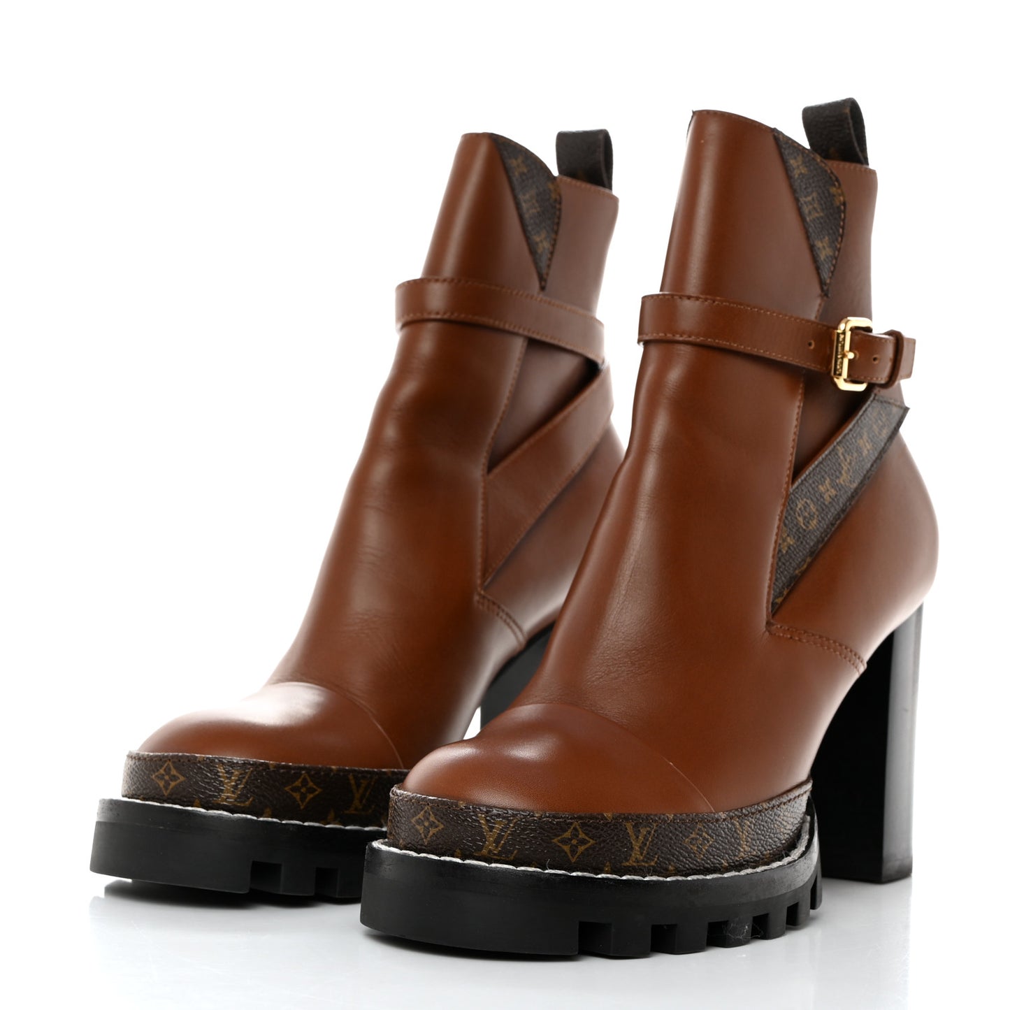 Calfskin Monogram Star Trail Ankle Boots 40 Cognac