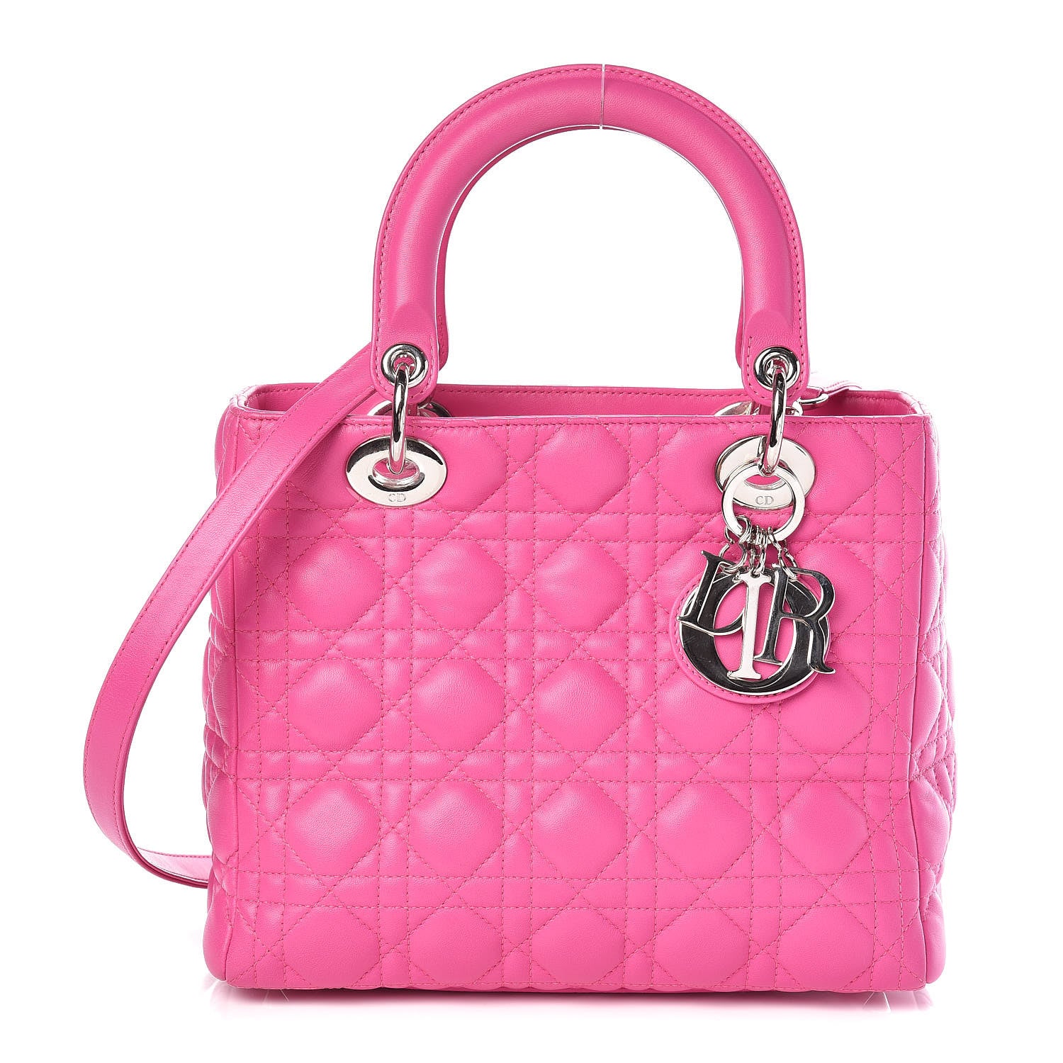 Christian Dior Lambskin Cannage Medium Lady Dior Pink 1 of 9