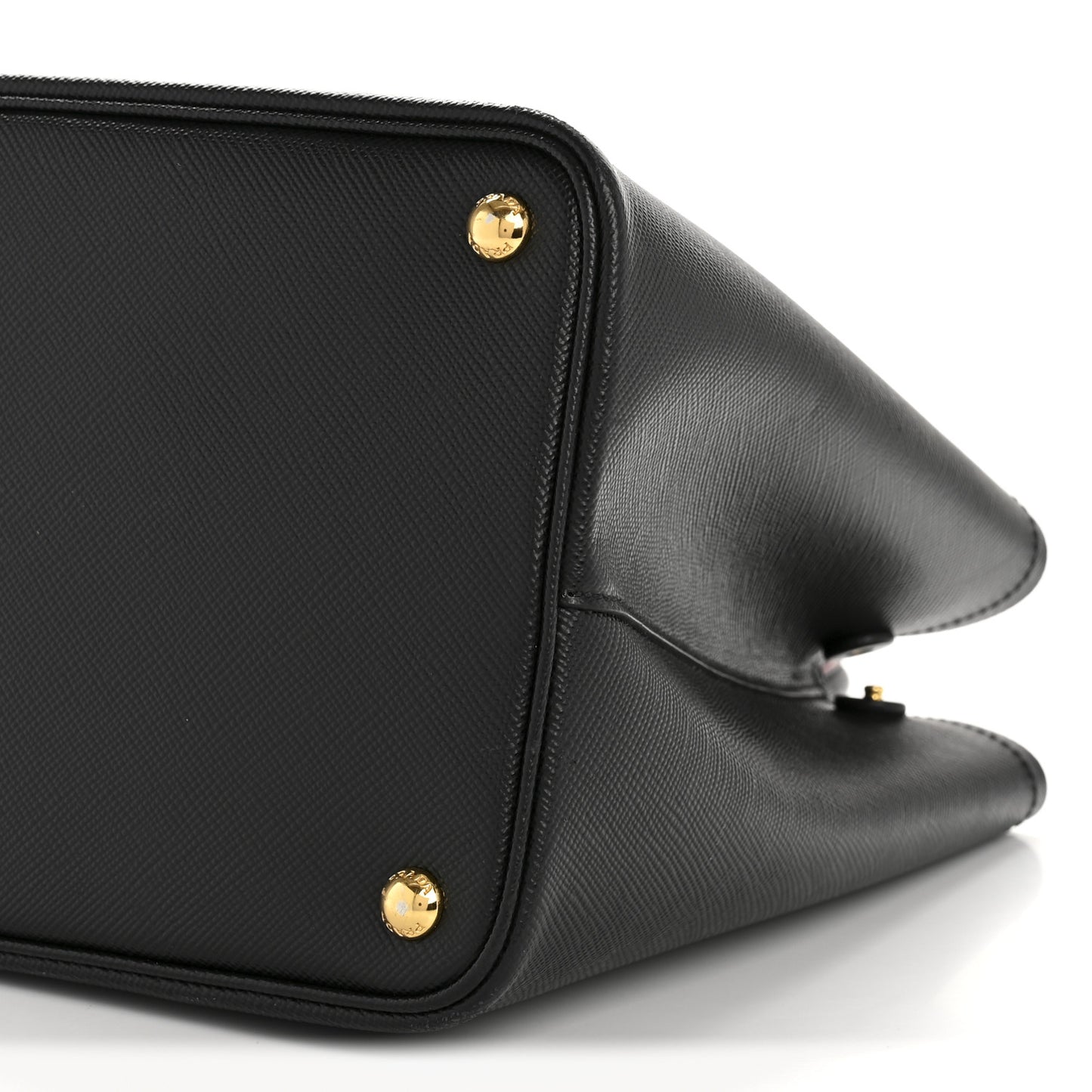 Saffiano Cuir Large Double Bag Black Fuoco