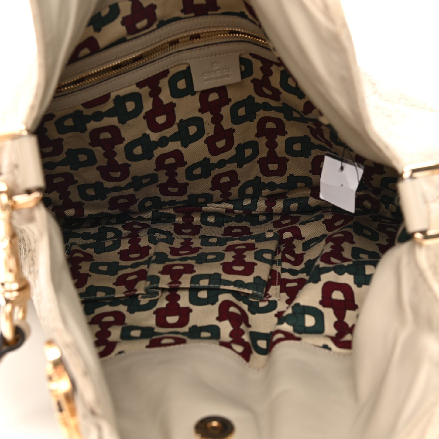 Guccissima Medium Hysteria Top Handle Bag Off White