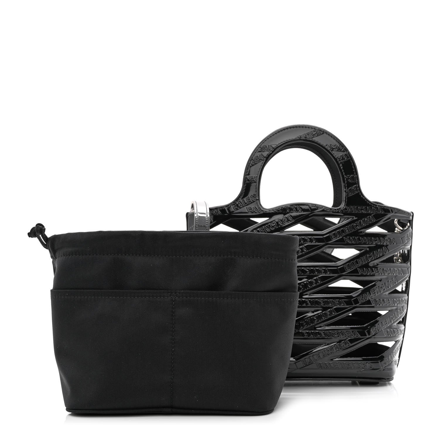 Balenciaga Patent Calfskin Small Neo Basket Tote Black 1 of 13