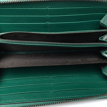 Gucci Wonka Grain Calfskin Diana Zip Around Continental Wallet Emerald 5 of 9