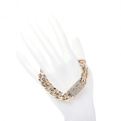 Chanel Crystal Chain CC Bracelet Gold 2 of 6