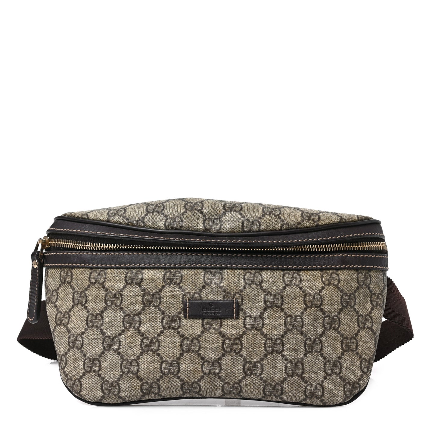 GG Supreme Monogram Belt Bag Dark Brown