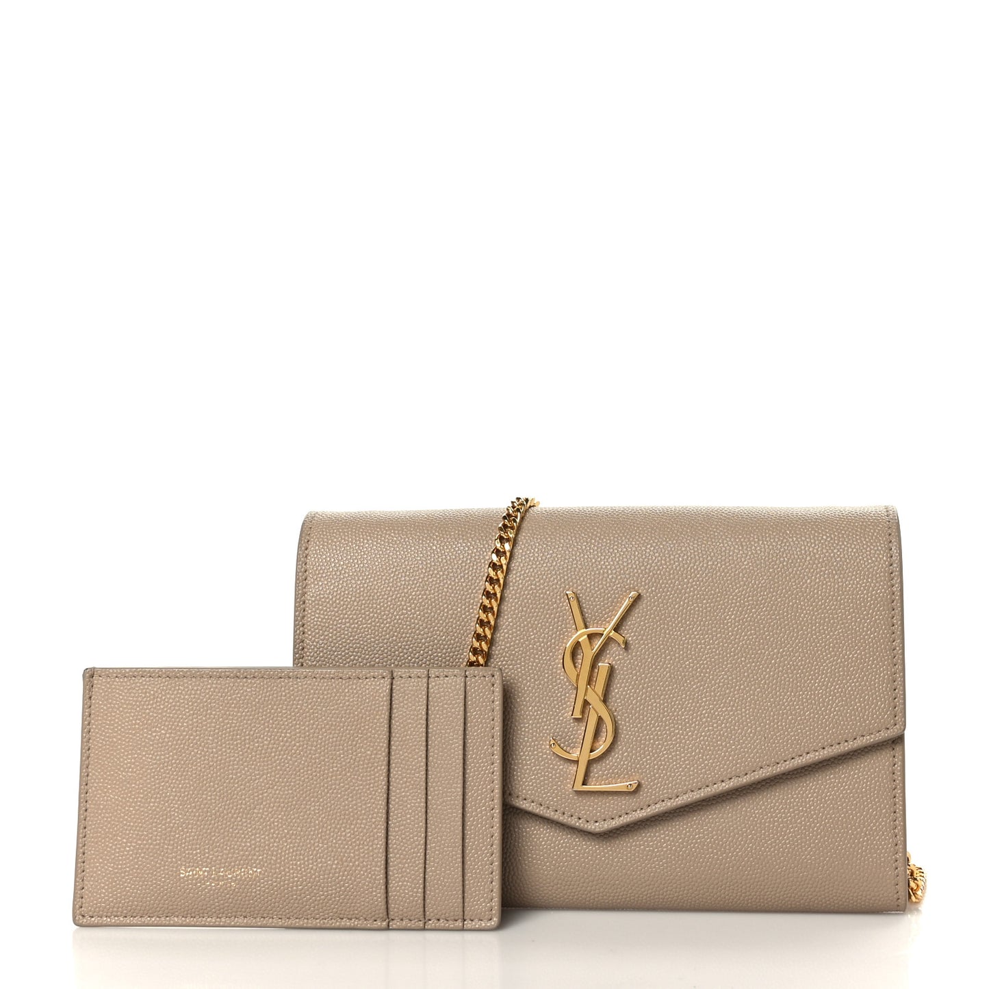 Grain De Poudre Monogram Uptown Chain Wallet Dark Beige