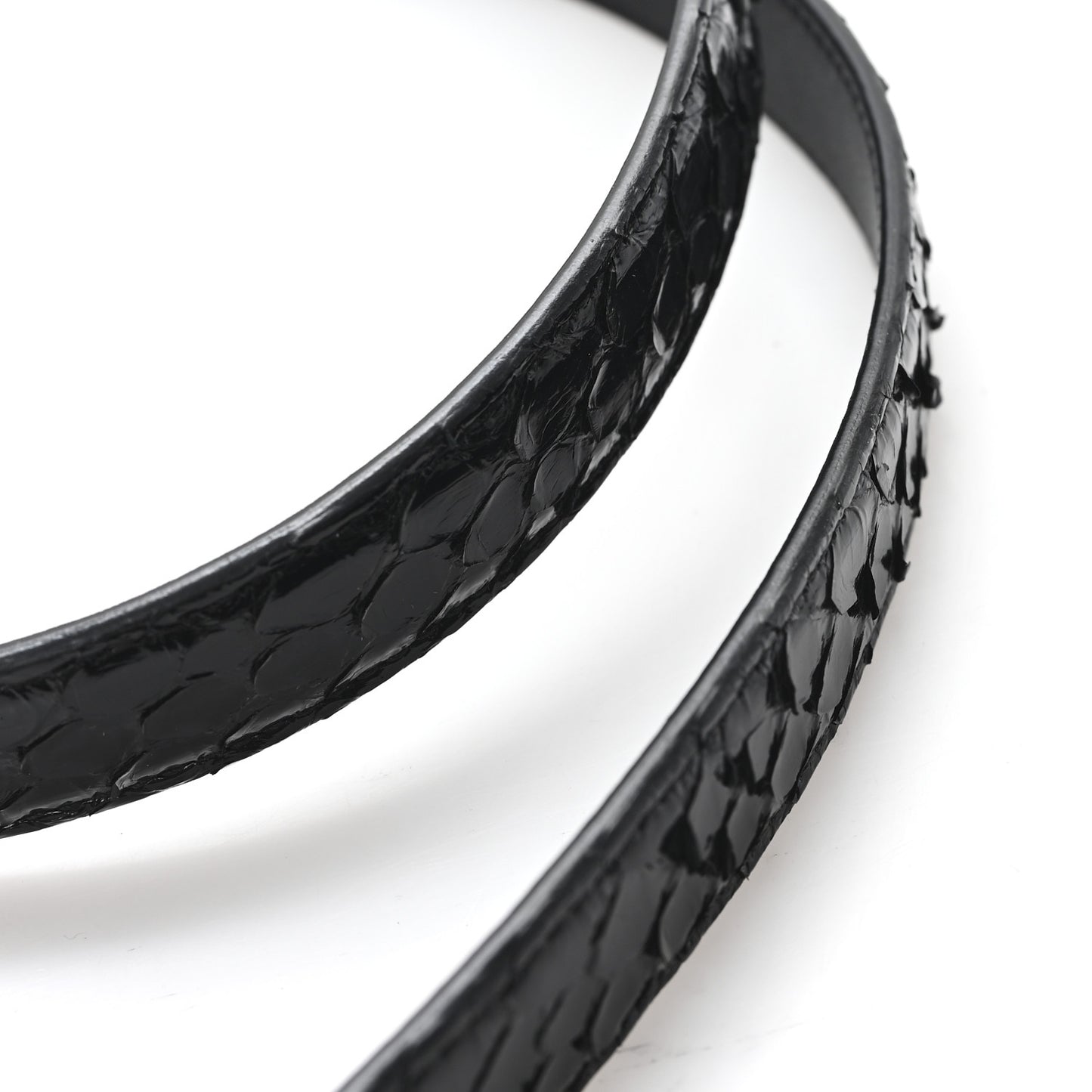 Snakeskin Monogram Square Buckle Belt 80 32 Black