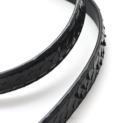 Saint Laurent Snakeskin Monogram Square Buckle Belt 80 32 Black 6 of 6