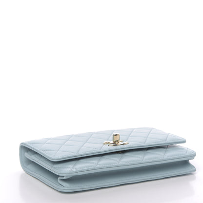 Chanel Lambskin Quilted Trendy CC Wallet On Chain WOC Light Blue 4 of 14