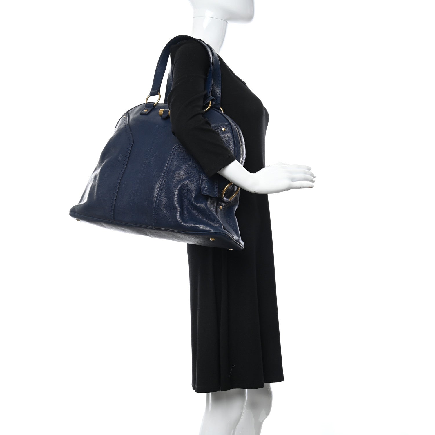 Saint Laurent Calfskin Oversized Muse Dark Blue 2 of 13