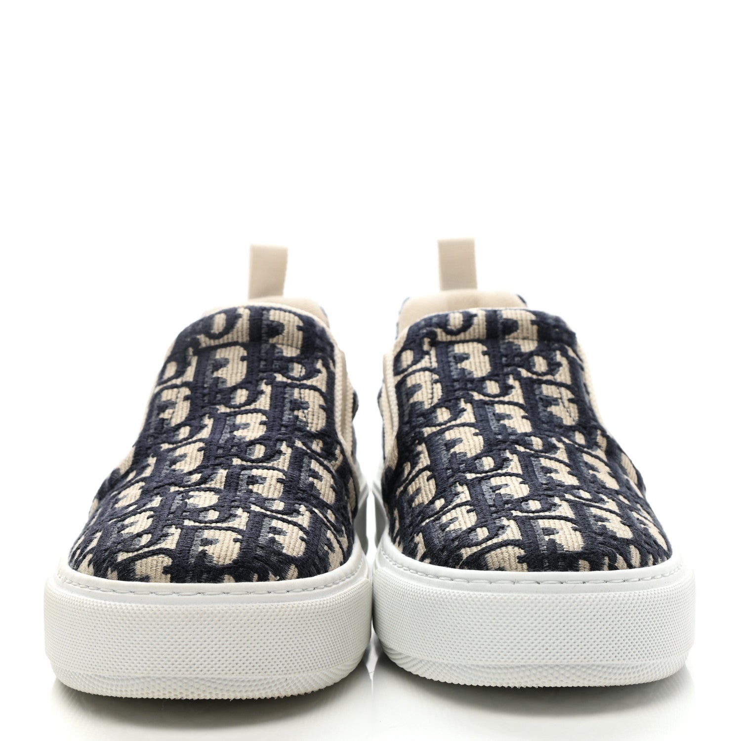 Christian Dior Canvas Oblique Embroidered Womens Solar Slip On Sneakers 38.5 Deep Blue 2 of 8