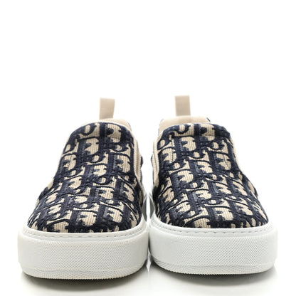 Christian Dior Canvas Oblique Embroidered Womens Solar Slip On Sneakers 38.5 Deep Blue 2 of 8