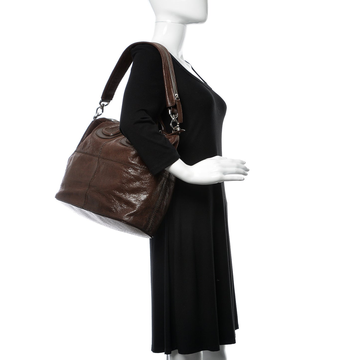 Crackled Calfskin Medium Nightingale Brown