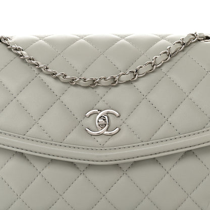 Chanel Lambskin Quilted Large Geometric Flap Light Grey 8 of 13
