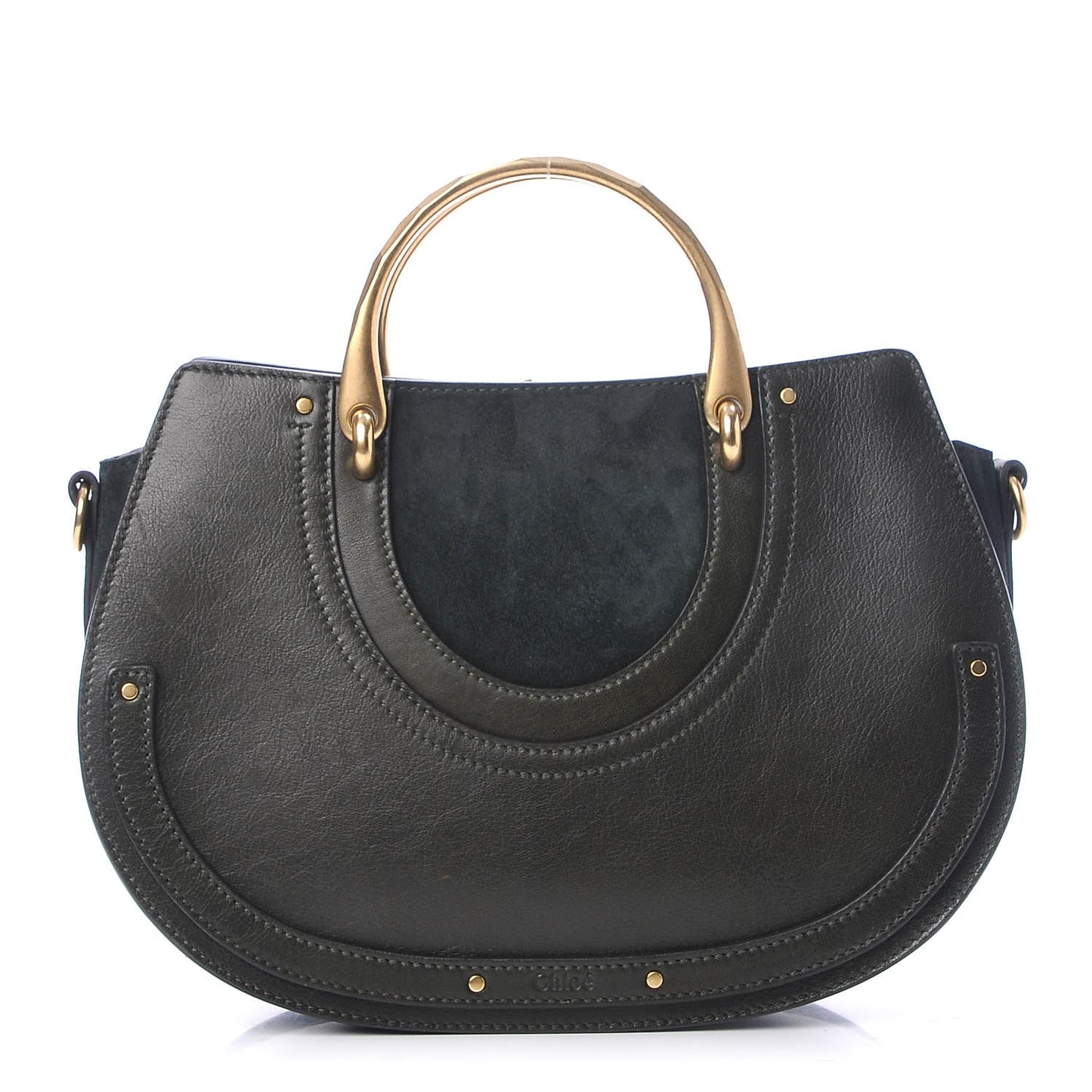Calfskin Suede Medium Pixie Shoulder Bag Intense Green