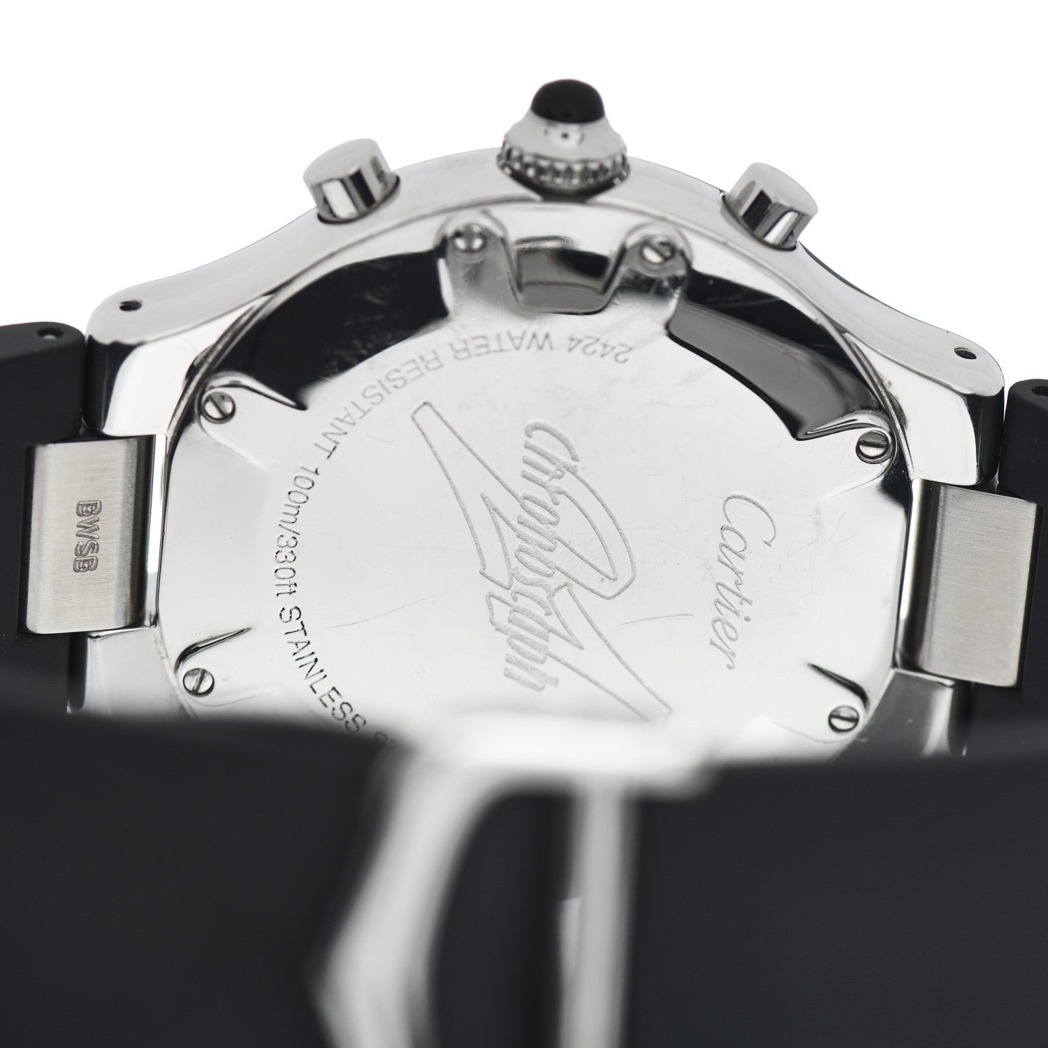 Cartier Stainless Steel Rubber 38mm Must 21 Chronoscaph Quartz Watch Black 4 of 4