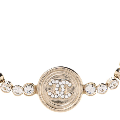 Chanel Crystal CC Chain Short Necklace Gold 4 of 6