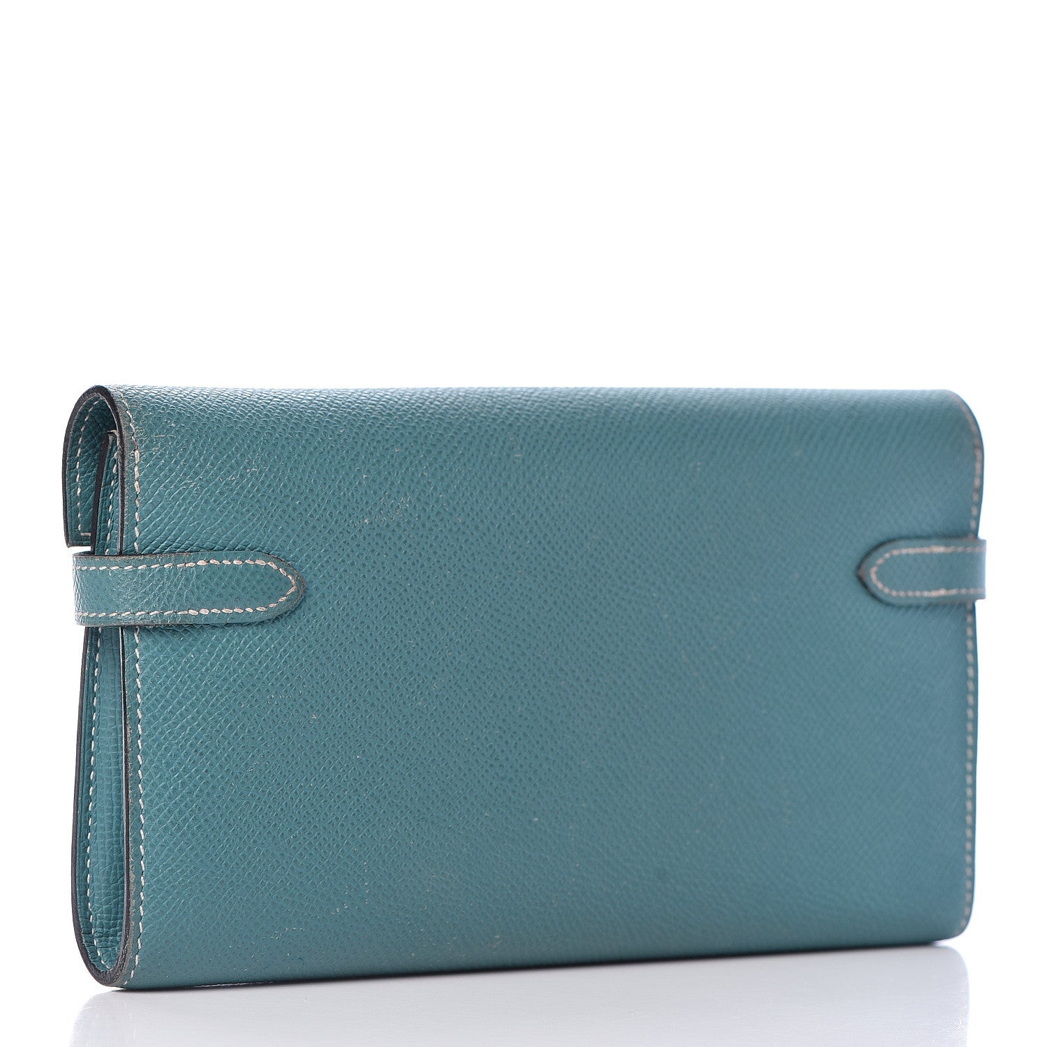 Hermes Epsom Kelly Longue Wallet Blue Jean 3 of 26