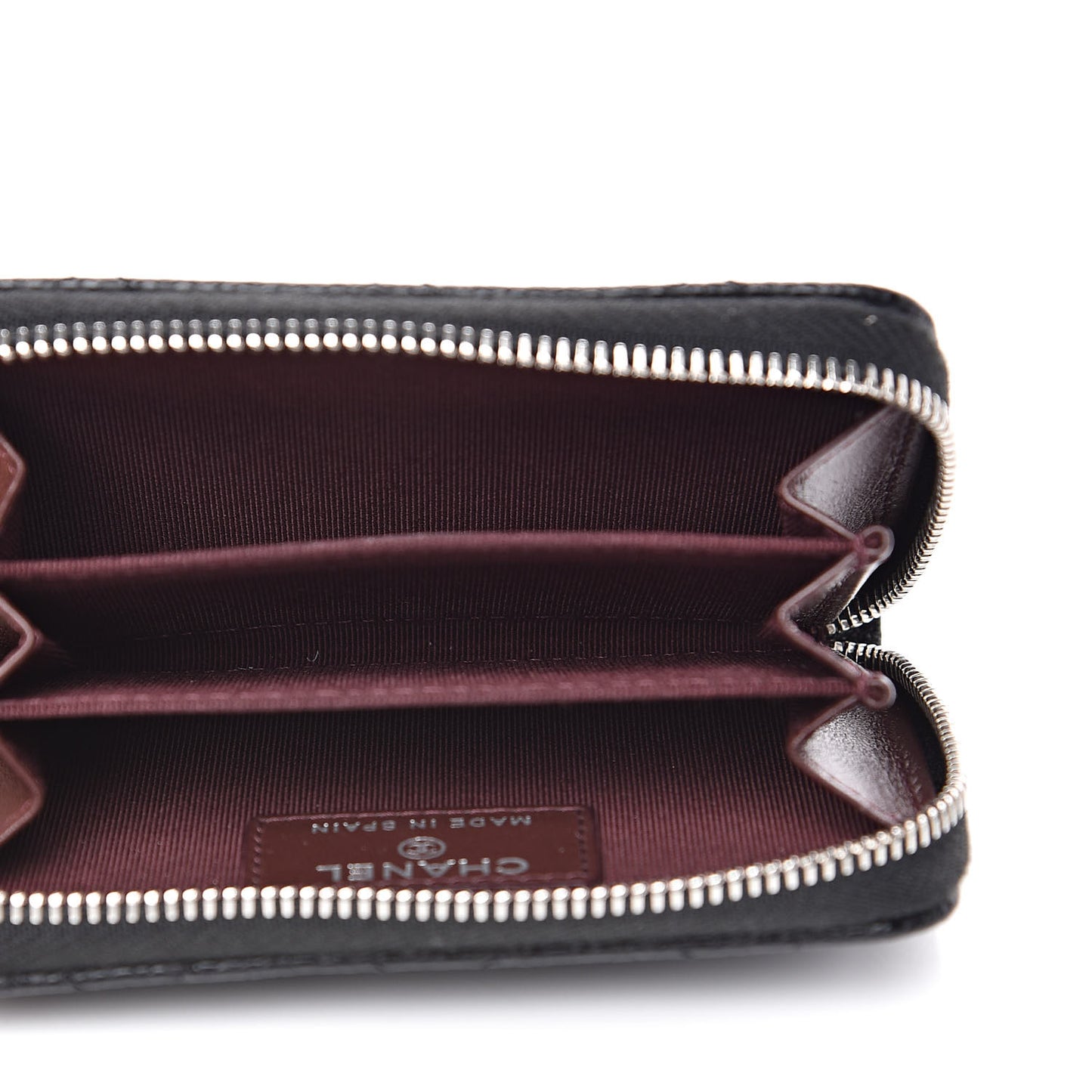 Caviar Quilted Zip Coin Purse Black