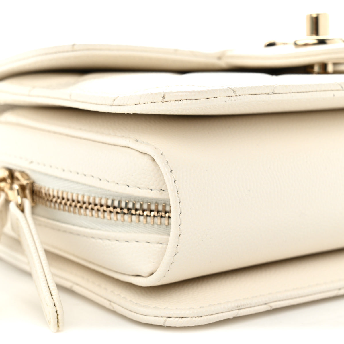 Chanel Caviar Quilted Like A Wallet Flap White 9 of 11