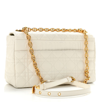 Christian Dior Lambskin Cannage Large Caro Bag Ivory 3 of 11