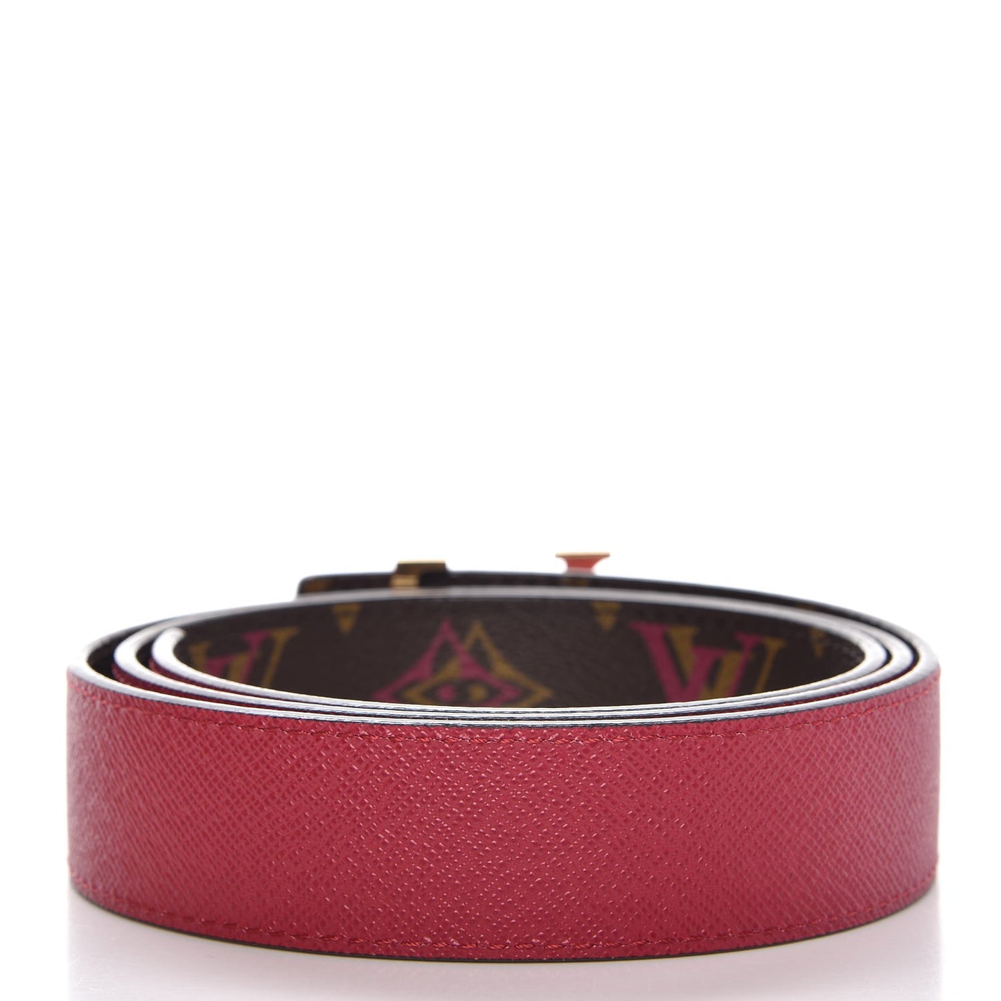 Rainbow Monogram 30mm LV Initiales Reversible Belt 80 32 Fuschia