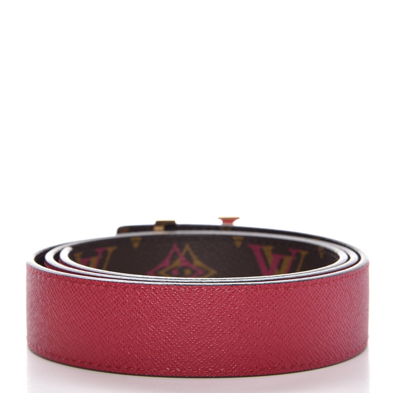 Louis Vuitton Rainbow Monogram 30mm LV Initiales Reversible Belt 80 32 Fuschia 3 of 9