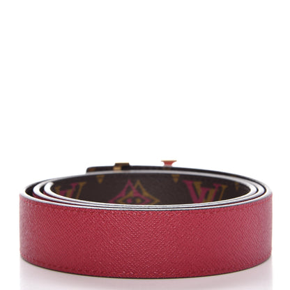 Louis Vuitton Rainbow Monogram 30mm LV Initiales Reversible Belt 80 32 Fuschia 3 of 9