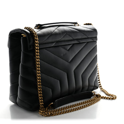 Saint Laurent Calfskin Y Quilted Monogram Small Loulou Chain Satchel Black 2 of 11