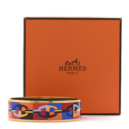 Hermes Enamel Printed Optique Chaine D'Ancre Wide Bracelet 65 6 of 6
