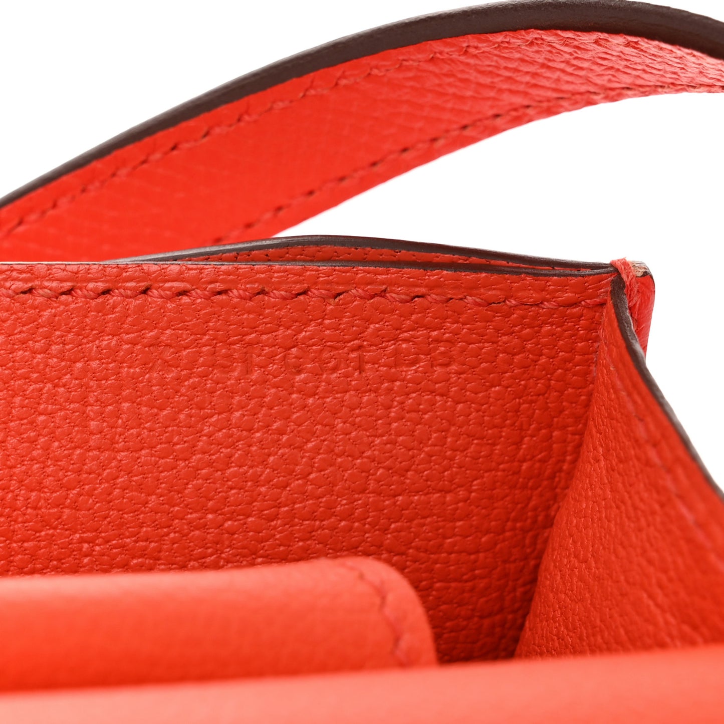 Epsom Evercolor Tadelakt Barenia Faco II Clutch Orange Poppy Fauve