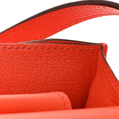Hermes Epsom Evercolor Tadelakt Barenia Faco II Clutch Orange Poppy Fauve 7 of 11