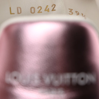 Louis Vuitton Lambskin Embossed Monogram Time Out Sneakers 39.5 White Pink 8 of 8