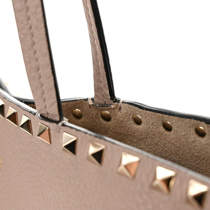Valentino Garavani Grained Calfskin Rockstud Shoulder Tote Poudre 12 of 13