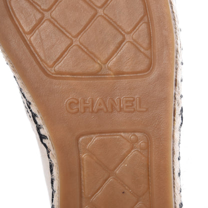 Chanel Fabric Biarritz CC Espadrilles 38 Beige Black 7 of 9
