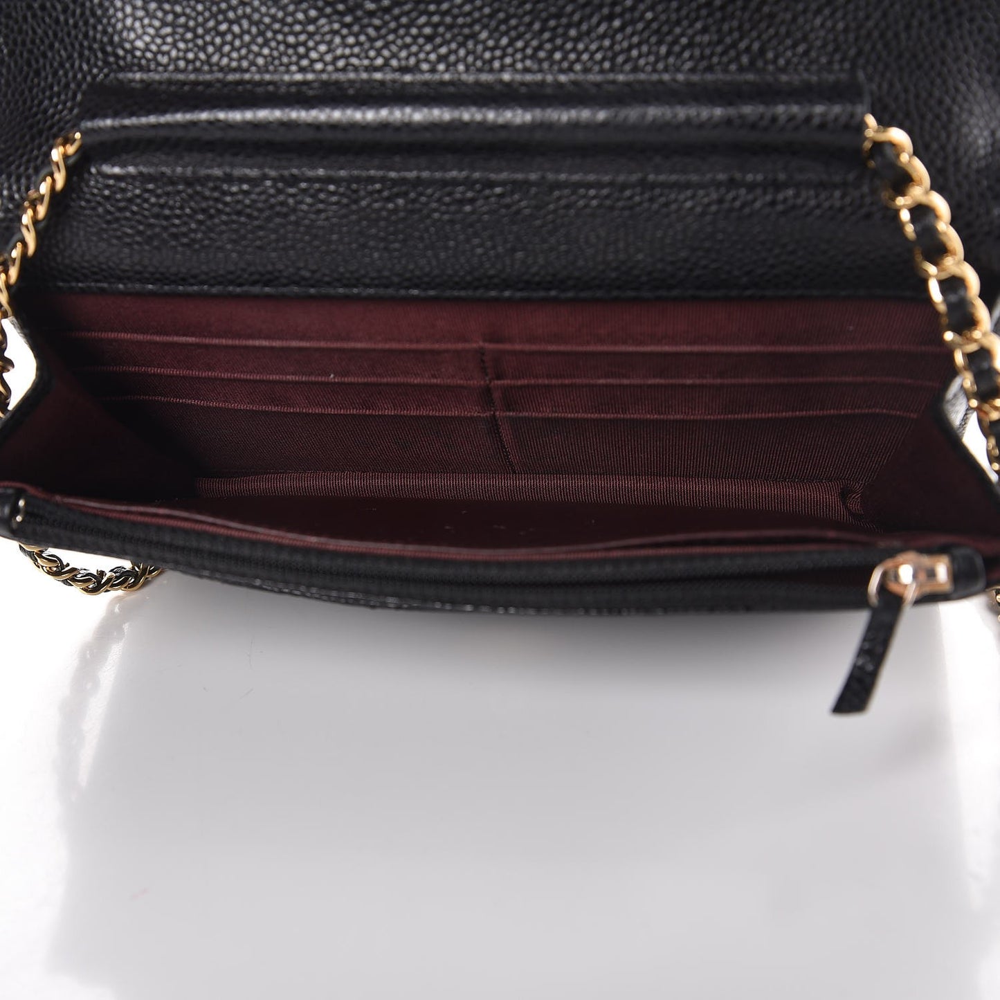 Caviar Quilted Wallet On Chain WOC Black