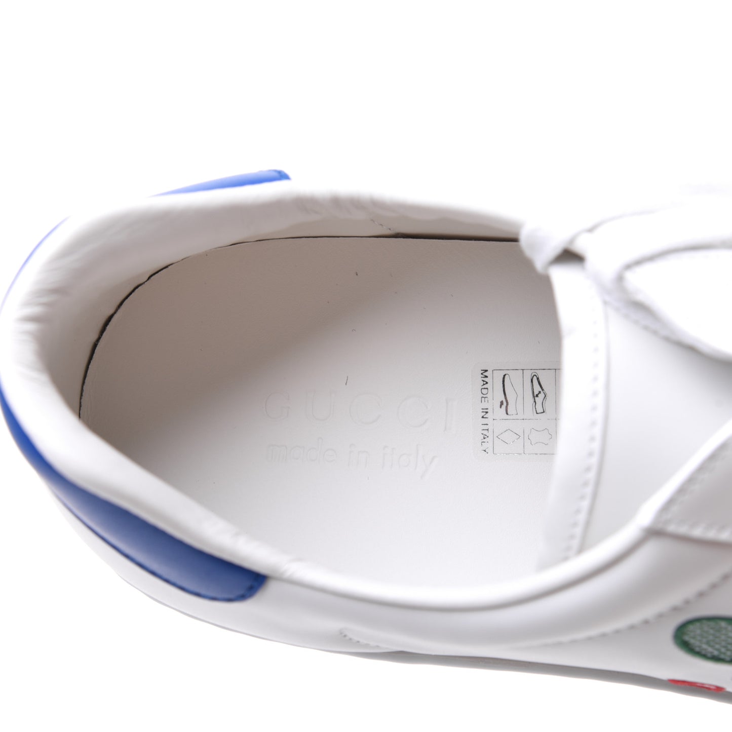 Calfskin Miro Soft Tennis Embroidered Mens Ace Sneakers 11.5 White Rio Blue