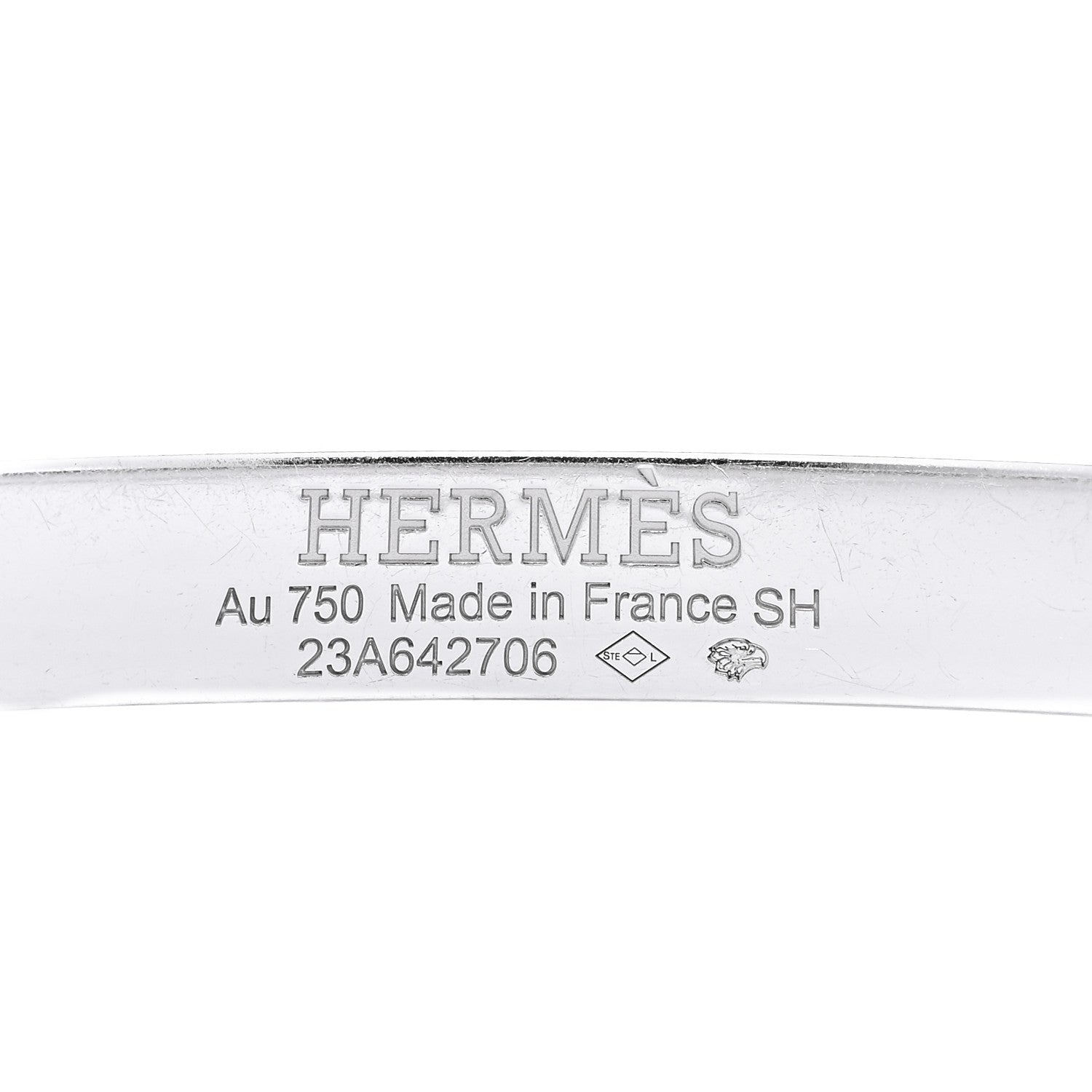 Hermes 18K White Gold Diamond PM Kelly Full Pave Bracelet SH 3 of 4