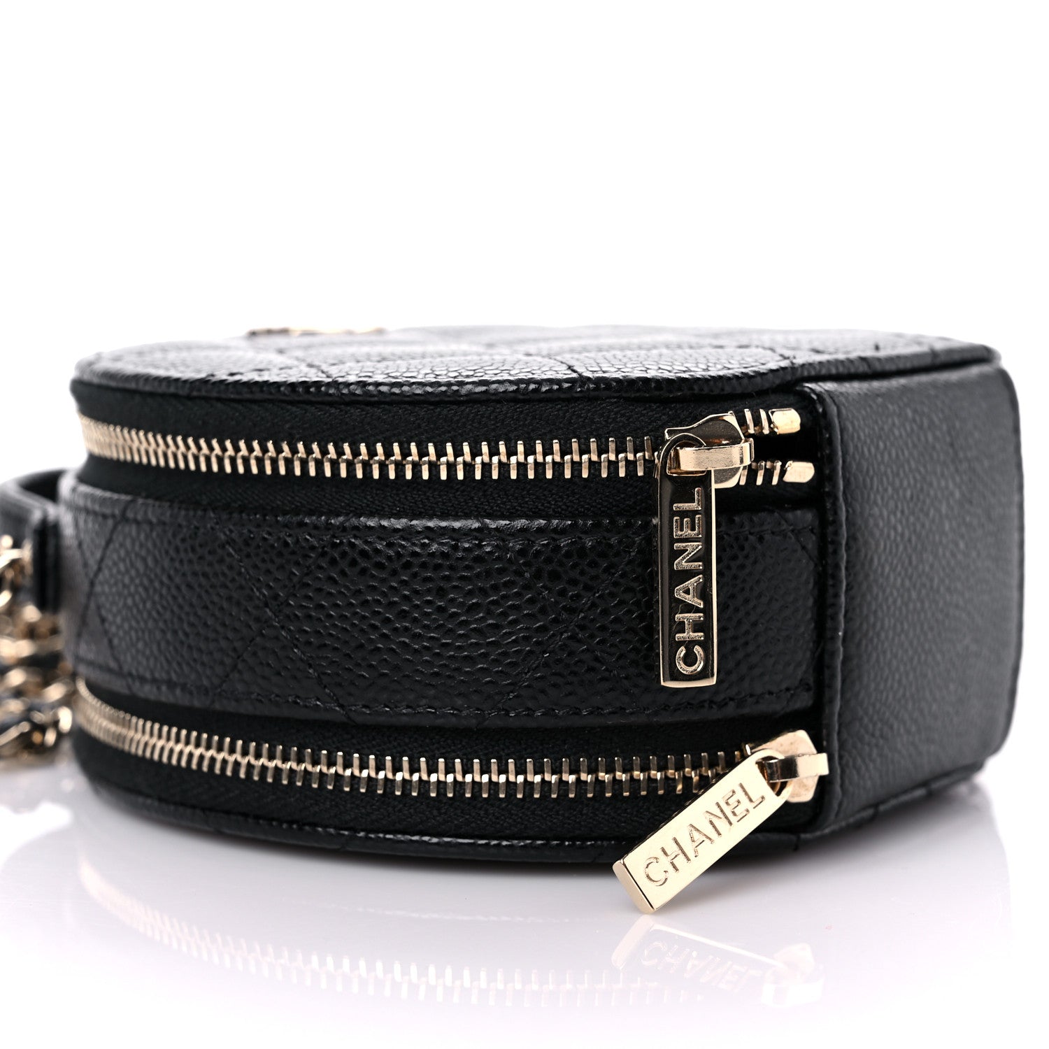 Chanel Caviar Quilted Round Handle With Care Vanity With Chain Black 9 of 11