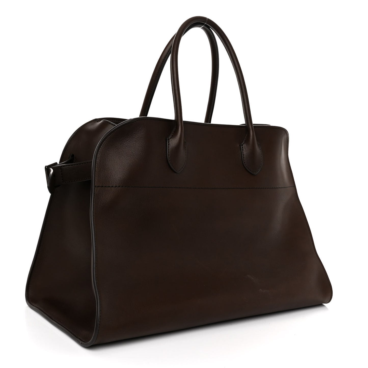 Polished Saddle Calfskin Soft Margaux 15 Deep Brown