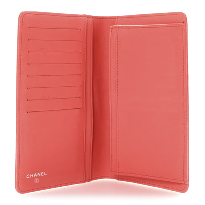 Chanel Lambskin Camellia Embossed Yen Wallet Pink 5 of 9