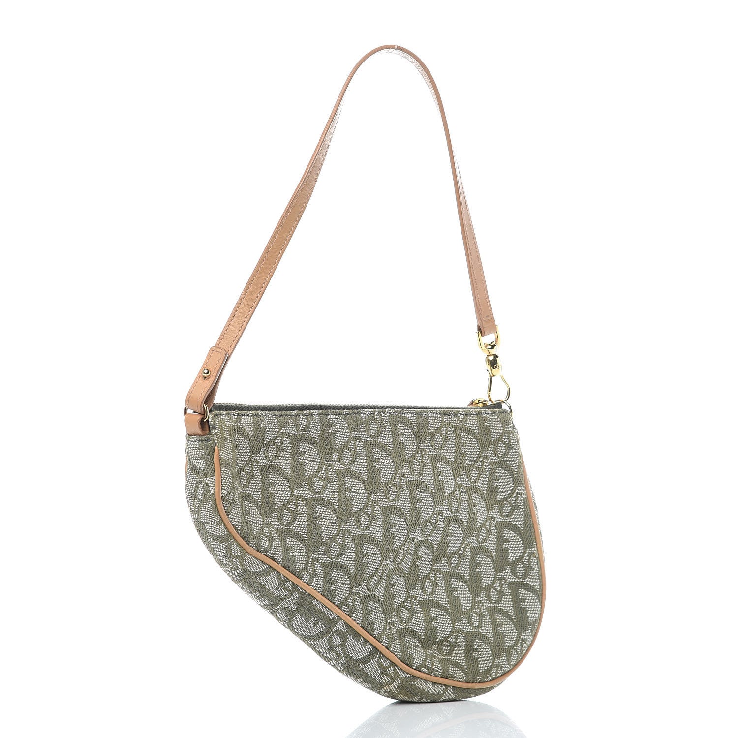 Christian Dior Monogram Mini Saddle Pochette Green 3 of 15