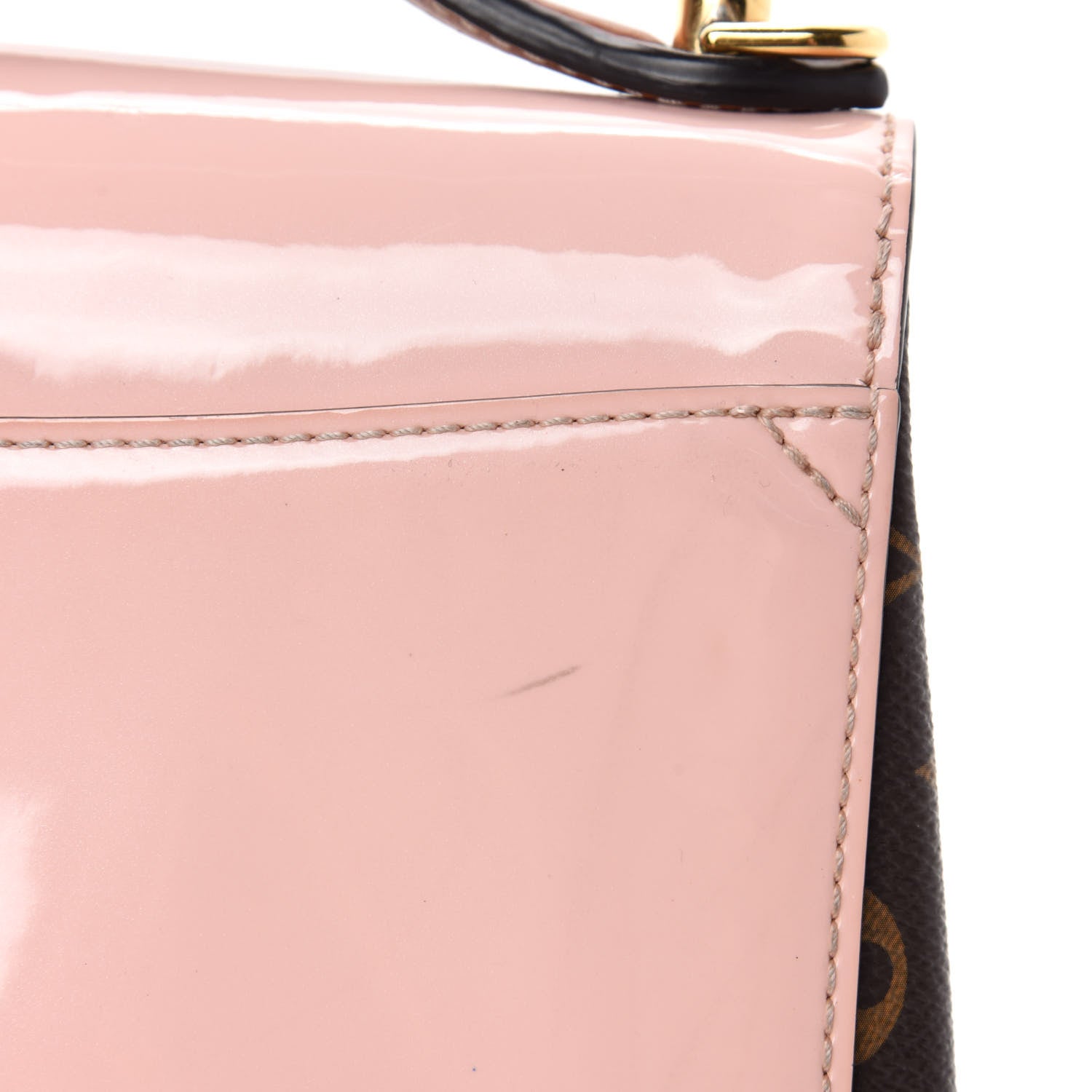 Louis Vuitton Patent Calfskin Monogram Cherrywood BB Rose Ballerine 9 of 16