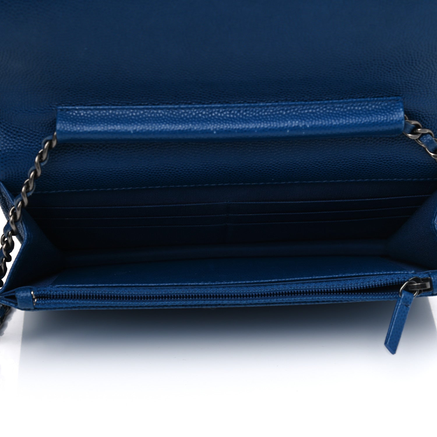 Chanel Caviar Quilted Boy Wallet On Chain WOC Blue 4 of 13
