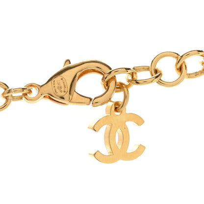 Chanel Metal Denim CC Heart Choker Gold Blue Pearly White 4 of 5