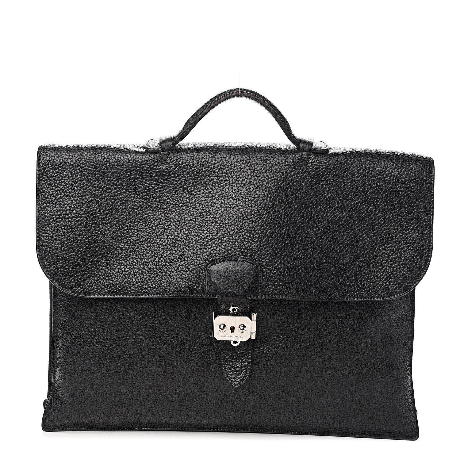 Hermes Taurillon Clemence Sac a Depeche 38 Briefcase Black 1 of 13
