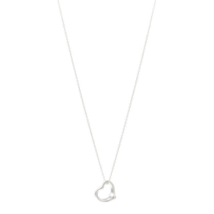 Tiffany Sterling Silver 16mm Elsa Peretti Open Heart Pendant Necklace 1 of 4
