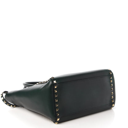 Valentino Garavani Vitello Rockstud Double Handle Tote Green 5 of 11