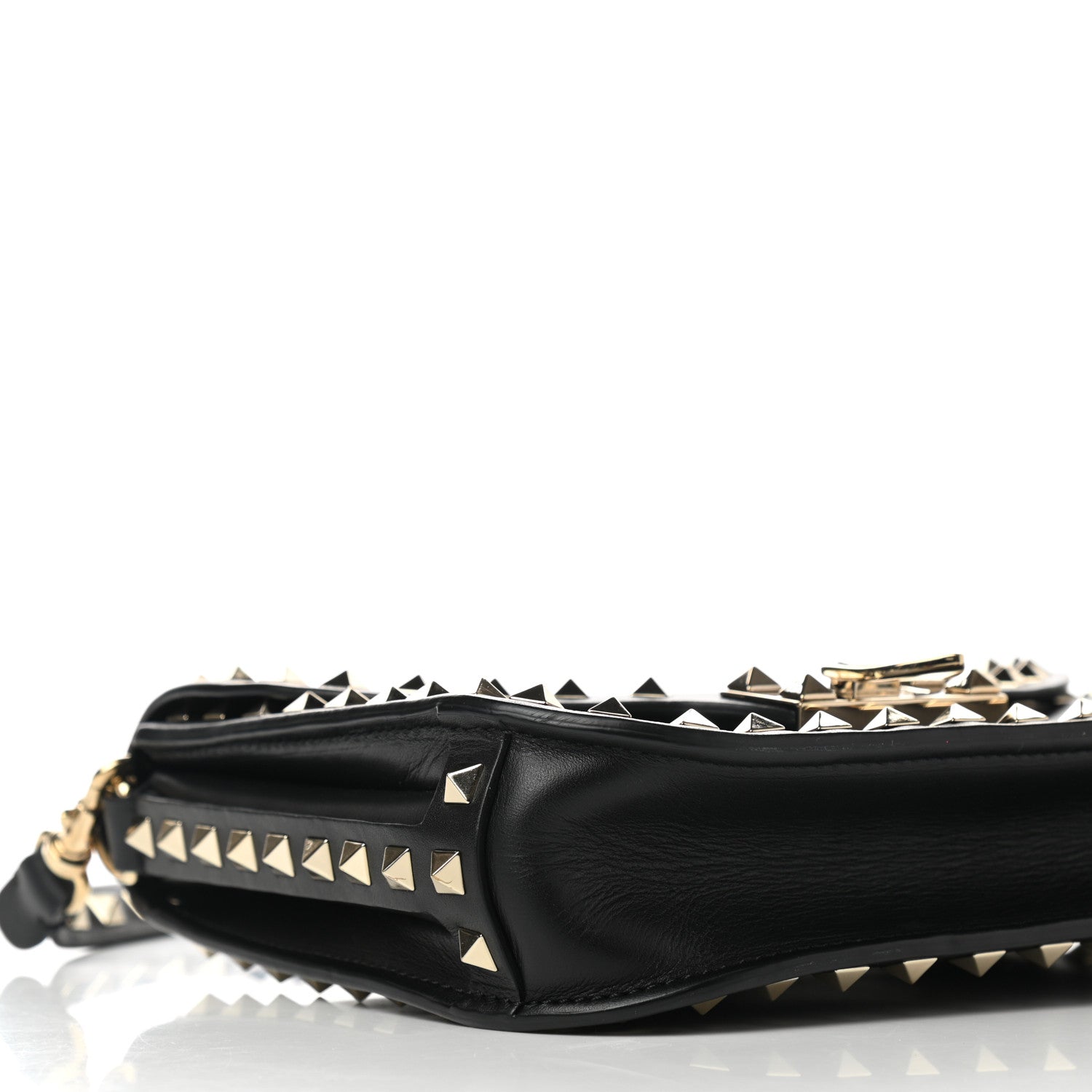 Valentino Garavani Vitello Rockstud Shoulder Flap Messenger Bag Black 7 of 8