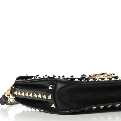 Valentino Garavani Vitello Rockstud Shoulder Flap Messenger Bag Black 7 of 8
