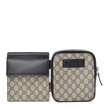 Gucci GG Supreme Monogram Web Belt Bag Black 1 of 11